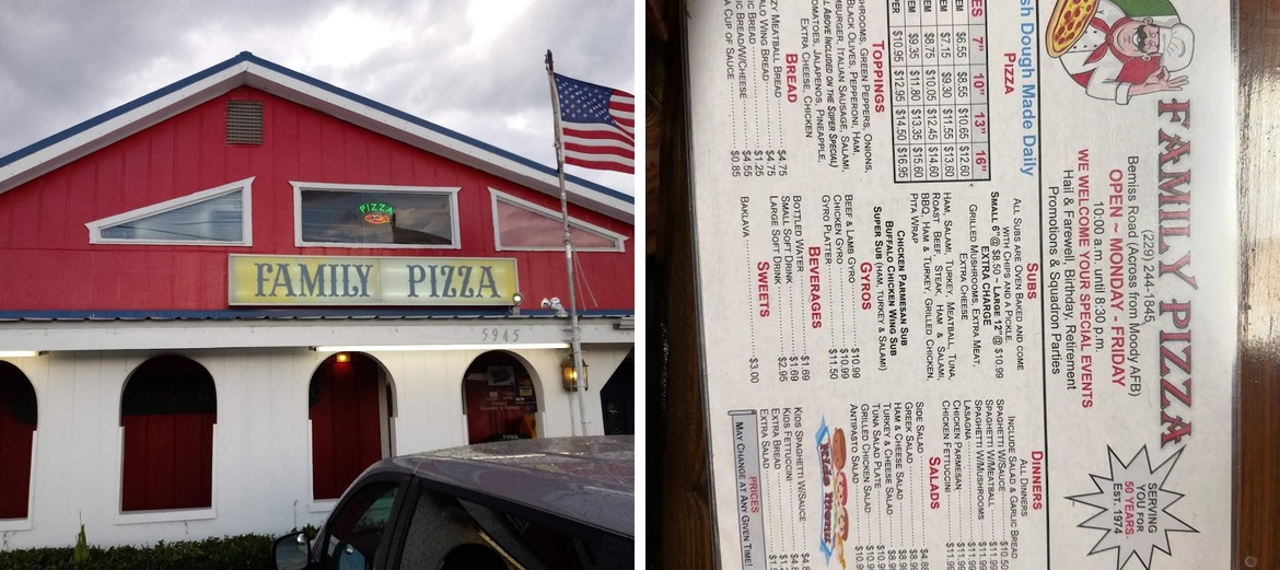 Family Pizza House Menu